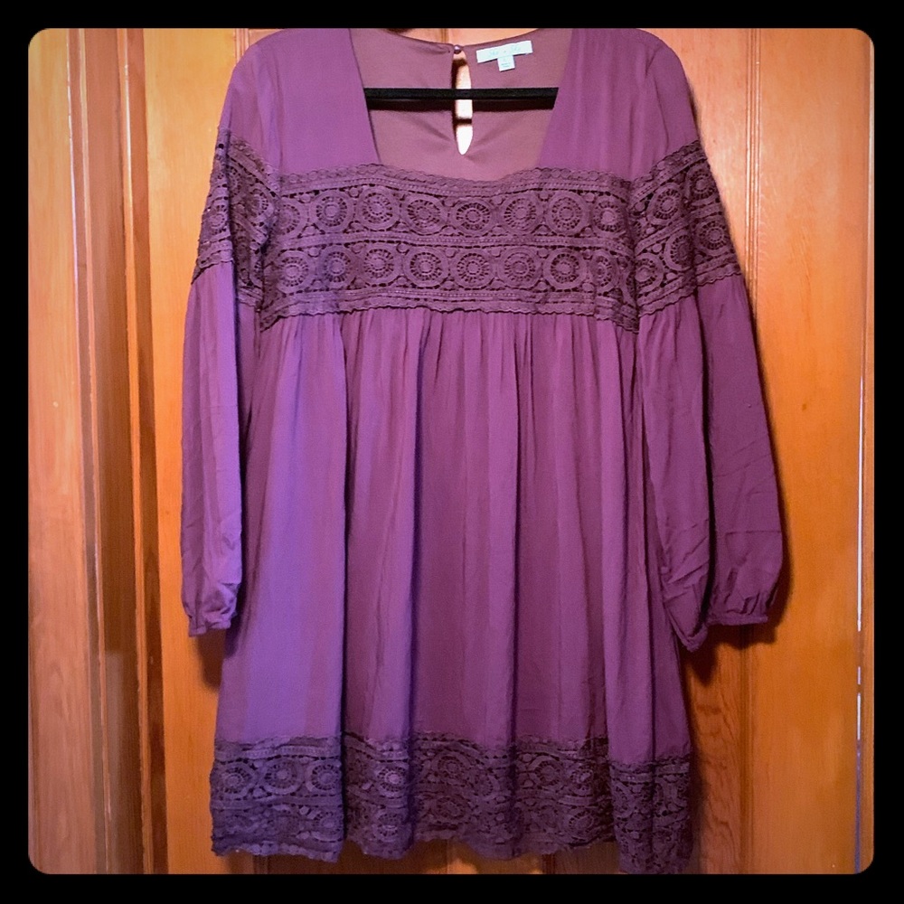 She & Sky plum/eggplant boho top